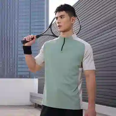 BKCXZICE Half-Zip Quick-Dry Sports Shirt