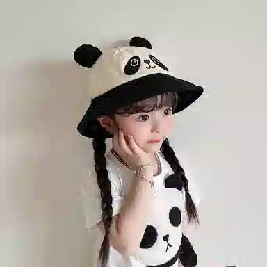 撞青春 宝宝防晒太阳大檐遮阳帽卡通可爱 棉 渔夫帽 儿童款