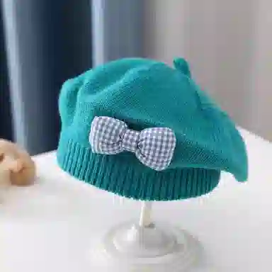 撞青春 可爱超萌女孩洋气韩版毛线画家帽 针织 贝雷帽 儿童款