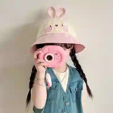 撞青春 宝宝防晒太阳大檐遮阳帽卡通可爱 棉 渔夫帽 儿童款