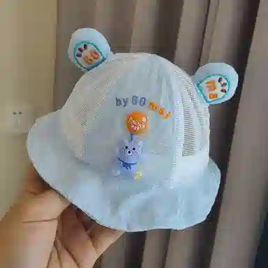 撞青春 幼儿可爱新生儿薄款遮阳盆帽 棉 渔夫帽 儿童款