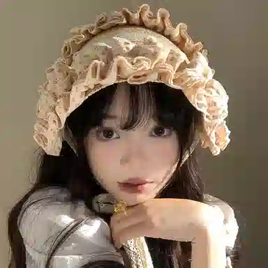 撞青春 法式复古蕾丝碎花编织海边沙滩度假田园风发带 草编 帽子 女款