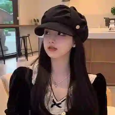 撞青春 云朵褶皱包八角素颜短檐 腈纶 贝雷帽 女款