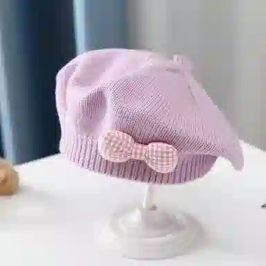 撞青春 可爱超萌女孩洋气韩版毛线画家帽 针织 贝雷帽 儿童款