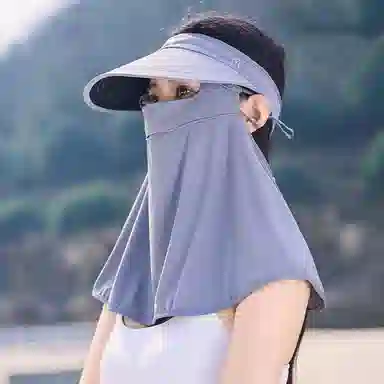 撞青春 防紫外线遮阳护颈面罩可拆卸便携透气 涤纶 防晒帽 男女同款情侣款