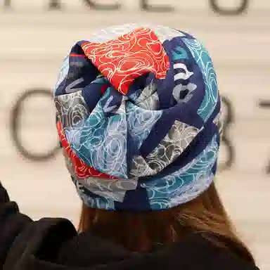 撞青春 帽子套头堆堆帽孕产妇包头巾月子睡帽防风帽 涤纶 保暖帽 女款