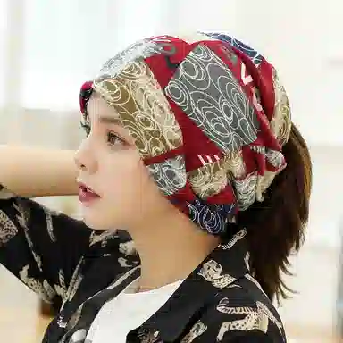 撞青春 帽子套头堆堆帽孕产妇包头巾月子睡帽防风帽 涤纶 保暖帽 女款