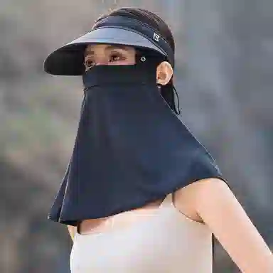 撞青春 防紫外线遮阳护颈面罩可拆卸便携透气 涤纶 防晒帽 男女同款情侣款