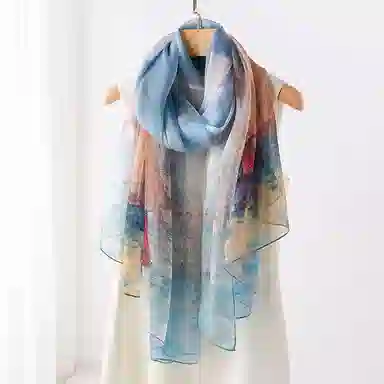 撞青春 大纱巾仿真丝 高端春夏防晒高档薄款时尚 丝巾 女款