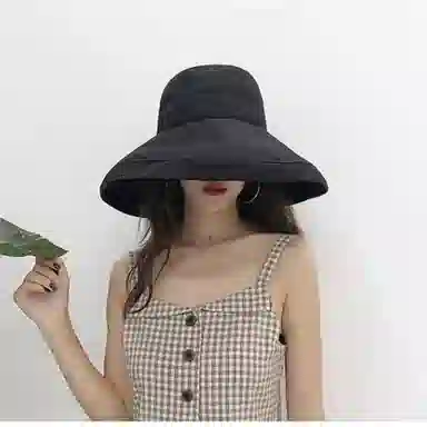 撞青春 大檐遮脸太阳帽户外出游盆帽夏天防晒 桃皮绒 渔夫帽 女款