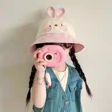 撞青春 宝宝防晒太阳大檐遮阳帽卡通可爱 棉 渔夫帽 儿童款