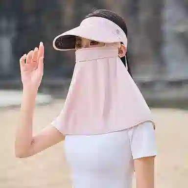 撞青春 防紫外线遮阳护颈面罩可拆卸便携透气 涤纶 防晒帽 男女同款情侣款