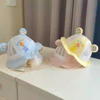 撞青春 幼儿可爱新生儿薄款遮阳盆帽 棉 渔夫帽 儿童款