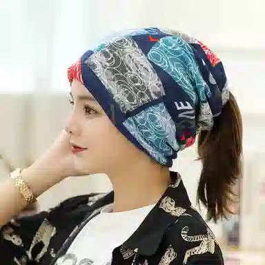 撞青春 帽子套头堆堆帽孕产妇包头巾月子睡帽防风帽 涤纶 保暖帽 女款