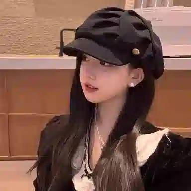 撞青春 云朵褶皱包八角素颜短檐 腈纶 贝雷帽 女款