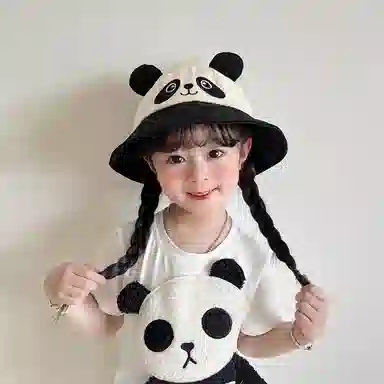 撞青春 宝宝防晒太阳大檐遮阳帽卡通可爱 棉 渔夫帽 儿童款