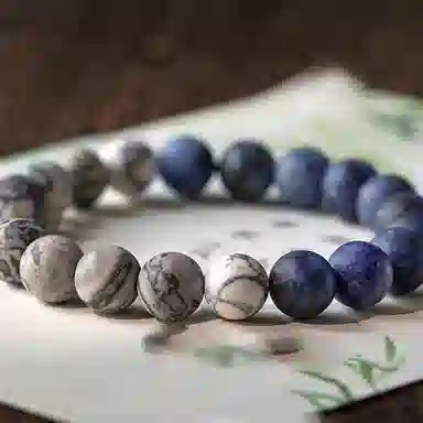 【幸运行星】 泡泡贝 新中式古典优雅百搭  地图石 玉石手串 男女同款情侣款