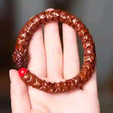 泡泡贝 新中式国潮 生肖龙本命年 火焰龙霸气大气 龙戏珠龙骨珠串把玩盘玩 紫金鼠 手串 男女同款情侣款