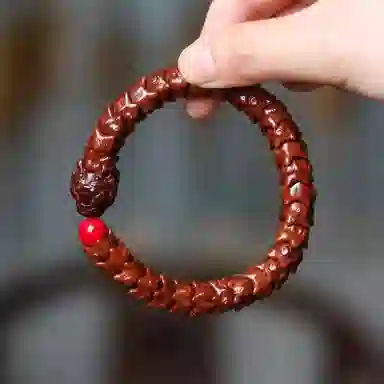 泡泡贝 新中式国潮 生肖龙本命年 火焰龙霸气大气 龙戏珠龙骨珠串把玩盘玩 紫金鼠 手串 男女同款情侣款