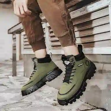 皮革 街头潮流英伦风多用途户外休闲 及踝 马丁靴 男款