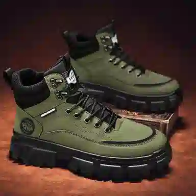 皮革 街头潮流英伦风多用途户外休闲 及踝 马丁靴 男款