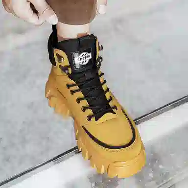 皮革 街头潮流英伦风多用途户外休闲 及踝 马丁靴 男款