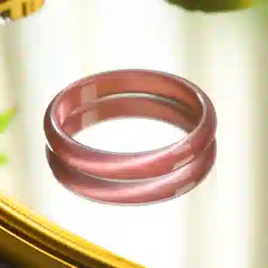 镯瑾 新中式国风温柔气质显白 古风大方古典韵味素圈猫眼 轻奢小众高级设计 优雅清冷 文艺日常百搭 琉璃 手镯 女款