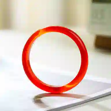 镯瑾 新中式国潮 轻奢高级感小众设计招财纳福复古汉服一步一响古风精致素雅气质 玻璃猫眼 玉石手镯 女款