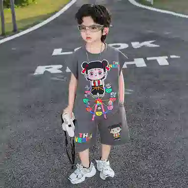 木木屋休闲运动套装 百搭透气亲肤舒适潮流 中小童