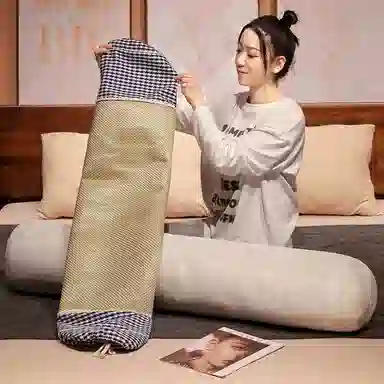 狐狸仙 格子冰藤席长条枕 玩偶周边