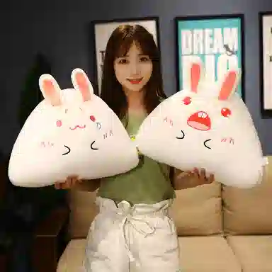 狐狸仙 卡通表情包饭团兔子 玩偶 毛绒公仔