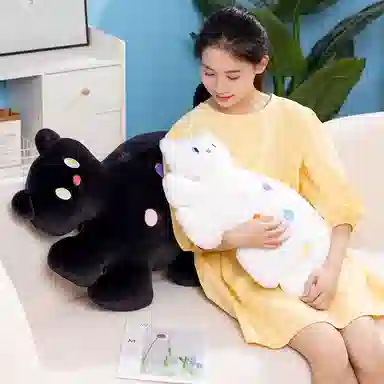 狐狸仙 可爱波点小猫咪 玩偶 毛绒公仔