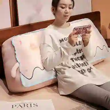 狐狸仙 可爱面包抱枕长条枕靠 玩偶周边