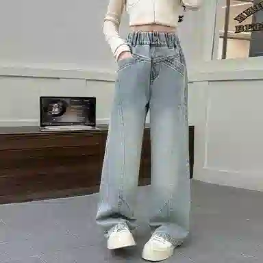 木木屋牛仔裤 休闲舒适百搭洋气 蓝色 儿童款