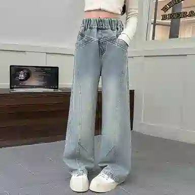 木木屋牛仔裤 休闲舒适百搭洋气 蓝色 儿童款