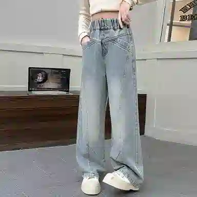 木木屋牛仔裤 休闲舒适百搭洋气 蓝色 儿童款