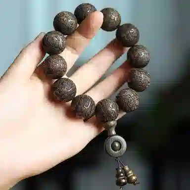 泽艺缘 龙凤呈祥保真乌木 阴沉木 手串 男款