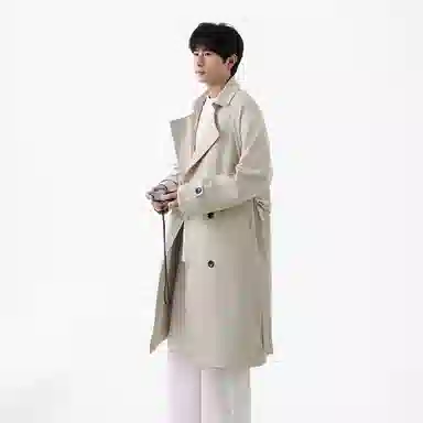 融合韩系与美式风格的纯色基础款宽松保暖百搭外套风衣 男女同款