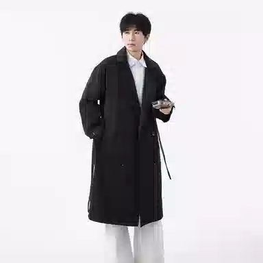 融合韩系与美式风格的纯色基础款宽松保暖百搭外套风衣 男女同款