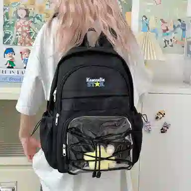 蔻蒂熊 甜美少女书包学院风高中初中生大容量中学生宝藏背包女高颜值小清新 涤纶 双肩包 常规 青少年 白色/黑色/黄色/蓝色