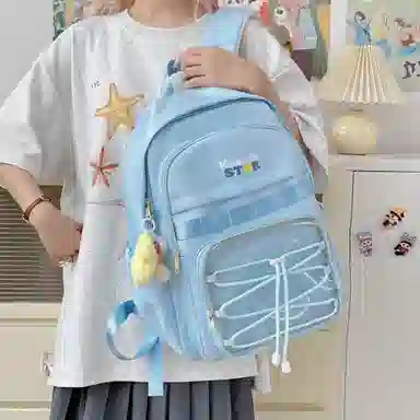 蔻蒂熊 甜美少女书包学院风高中初中生大容量中学生宝藏背包女高颜值小清新 涤纶 双肩包 常规 青少年 白色/黑色/黄色/蓝色