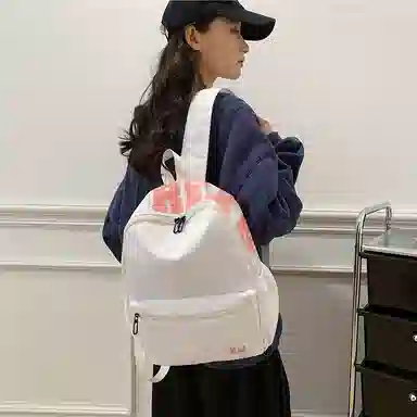 蔻蒂熊 潮流时尚包包小众简约少女书包高颜值女生旅行包高中大学生背包 尼龙布 双肩包 常规 青少年 白色/黄色/蓝色