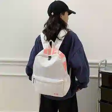 蔻蒂熊 潮流时尚包包小众简约少女书包高颜值女生旅行包高中大学生背包 尼龙布 双肩包 常规 青少年 白色/黄色/蓝色