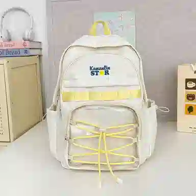 蔻蒂熊 甜美少女书包学院风高中初中生大容量中学生宝藏背包女高颜值小清新 涤纶 双肩包 常规 青少年 白色/黑色/黄色/蓝色