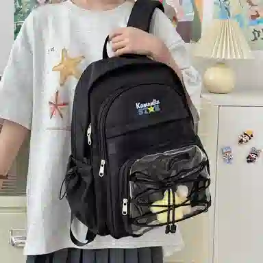 蔻蒂熊 甜美少女书包学院风高中初中生大容量中学生宝藏背包女高颜值小清新 涤纶 双肩包 常规 青少年 白色/黑色/黄色/蓝色