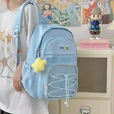 蔻蒂熊 甜美少女书包学院风高中初中生大容量中学生宝藏背包女高颜值小清新 涤纶 双肩包 常规 青少年 白色/黑色/黄色/蓝色