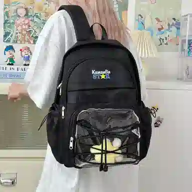 蔻蒂熊 甜美少女书包学院风高中初中生大容量中学生宝藏背包女高颜值小清新 涤纶 双肩包 常规 青少年 白色/黑色/黄色/蓝色