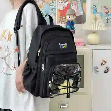 蔻蒂熊 甜美少女书包学院风高中初中生大容量中学生宝藏背包女高颜值小清新 涤纶 双肩包 常规 青少年 白色/黑色/黄色/蓝色