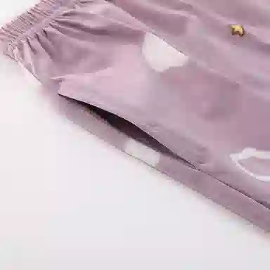 莫代尔 亲肤纯棉柔软舒适卡通时尚单条裤女士睡裤 女款 豆沙紫