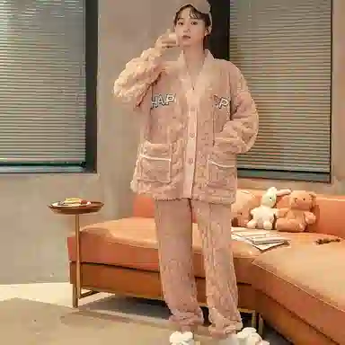 莫代尔 柔软亲肤舒适透气家居服长袖长裤可外穿睡衣套装 男女同款